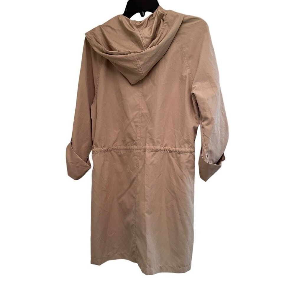 Love Tree light trench coat w/ hood in tan- size M - Picture 4 of 10